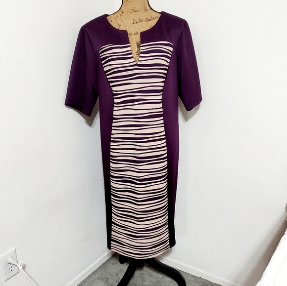 Connected Apparel Size 2X Deep purple plum dress office church travel - Picture 3 of 10